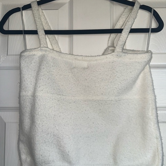 White Fuzzy Crop Top - Picture 2 of 4